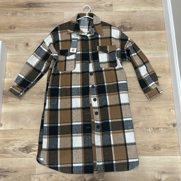 Long plaid shacket - Picture 1 of 4